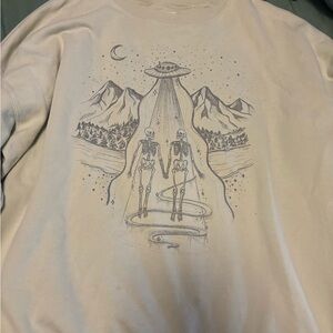 American Eagle Outfitters Cream Sweatshirt